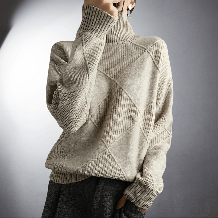 Dame | Hand Knitted Sweater With Stand Up Collar