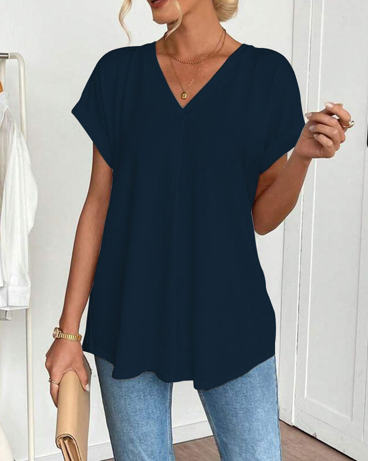 Enya - Short Sleeve T-Shirt with Plated Back