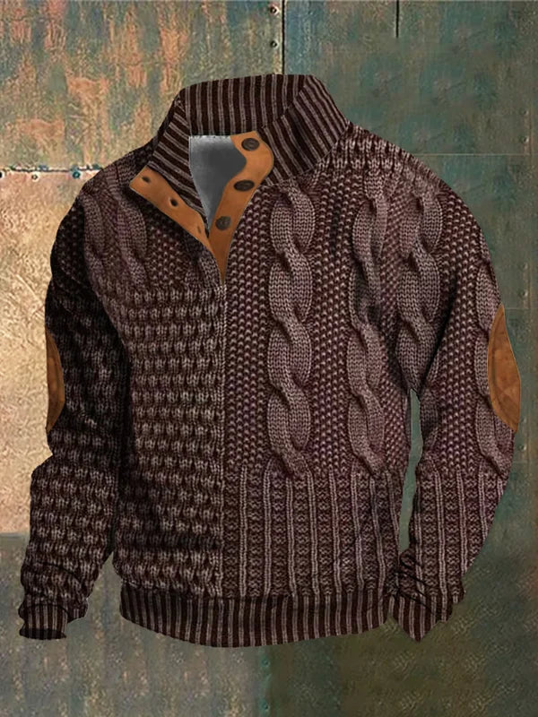 Gwydion - Cable Knit Patchwork Sweater