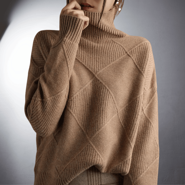 Dame | Hand Knitted Sweater With Stand Up Collar