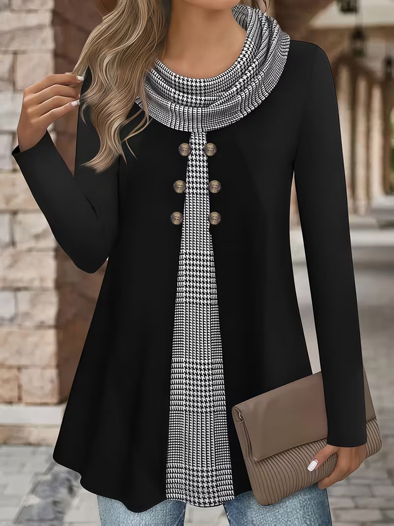 Sahar - Ruffled Neck Collar T-Shirt