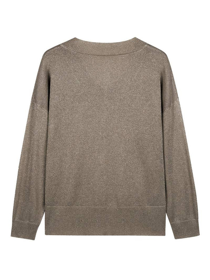 Migle - Long Sleeve V-Neck Sweater