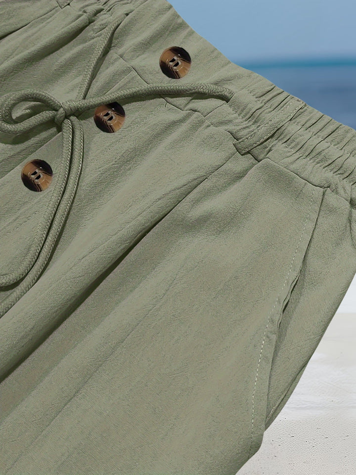 Aznar - Casual Linen Elastic Pant