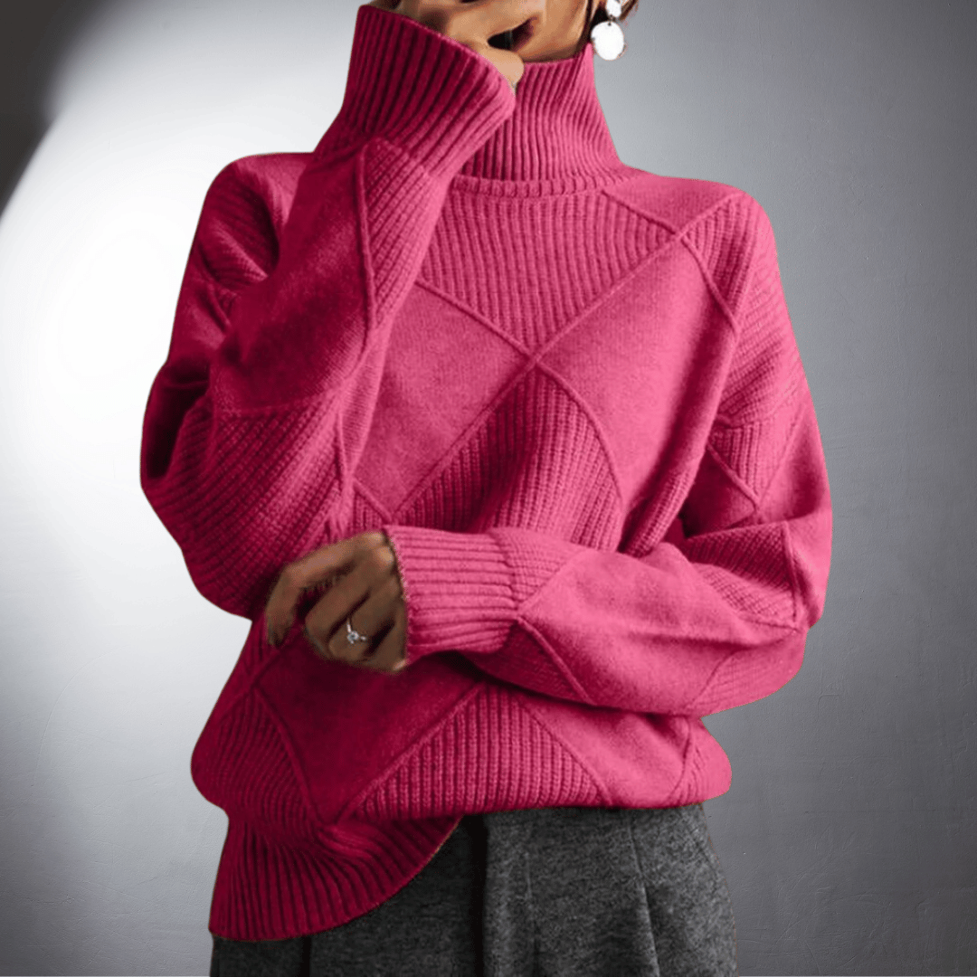 Dame | Hand Knitted Sweater With Stand Up Collar