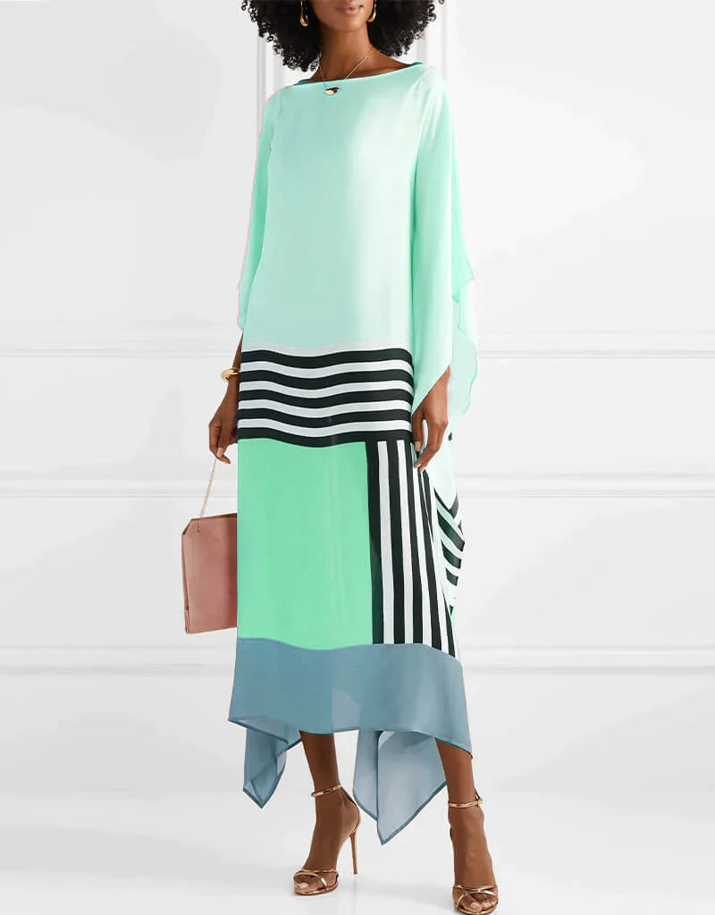 Shraddha - Striped Print Patchwork Dress