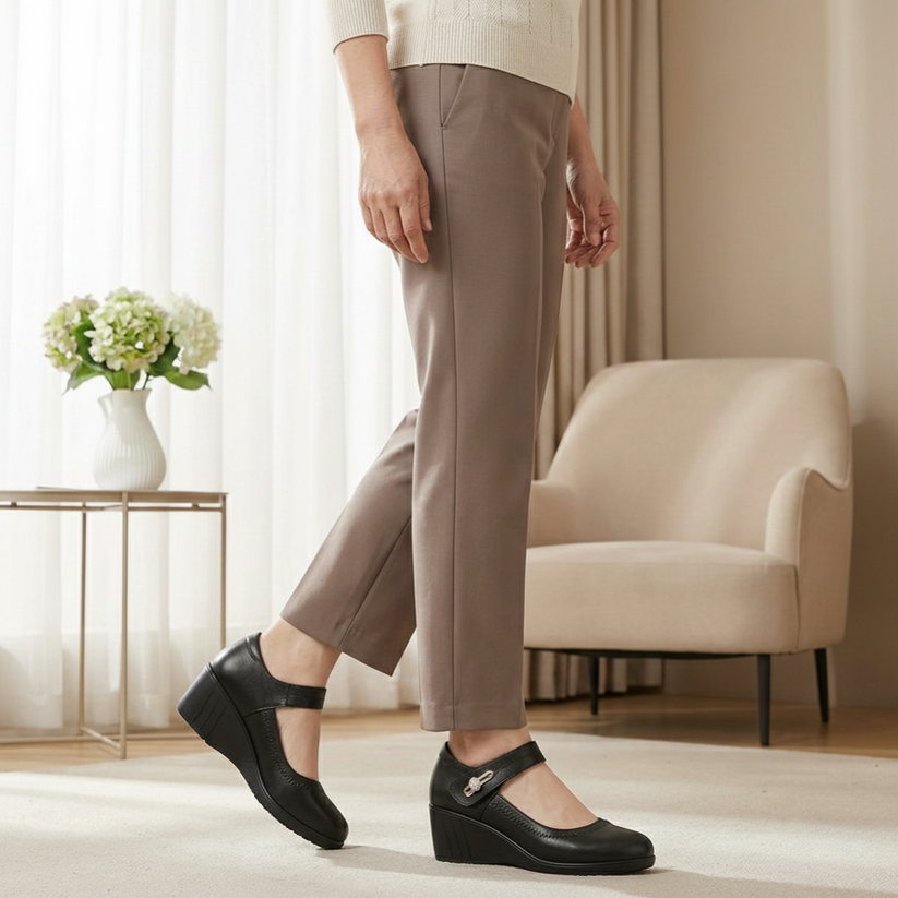 Aikaterina - Round Toe Buckled Strap Shoes