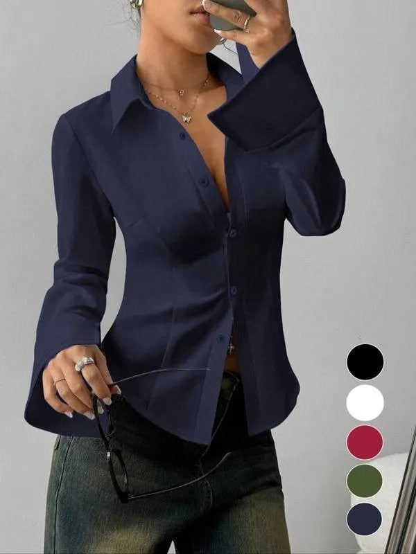 Ellera - Casual Long Sleeved Slim Fit Shirt