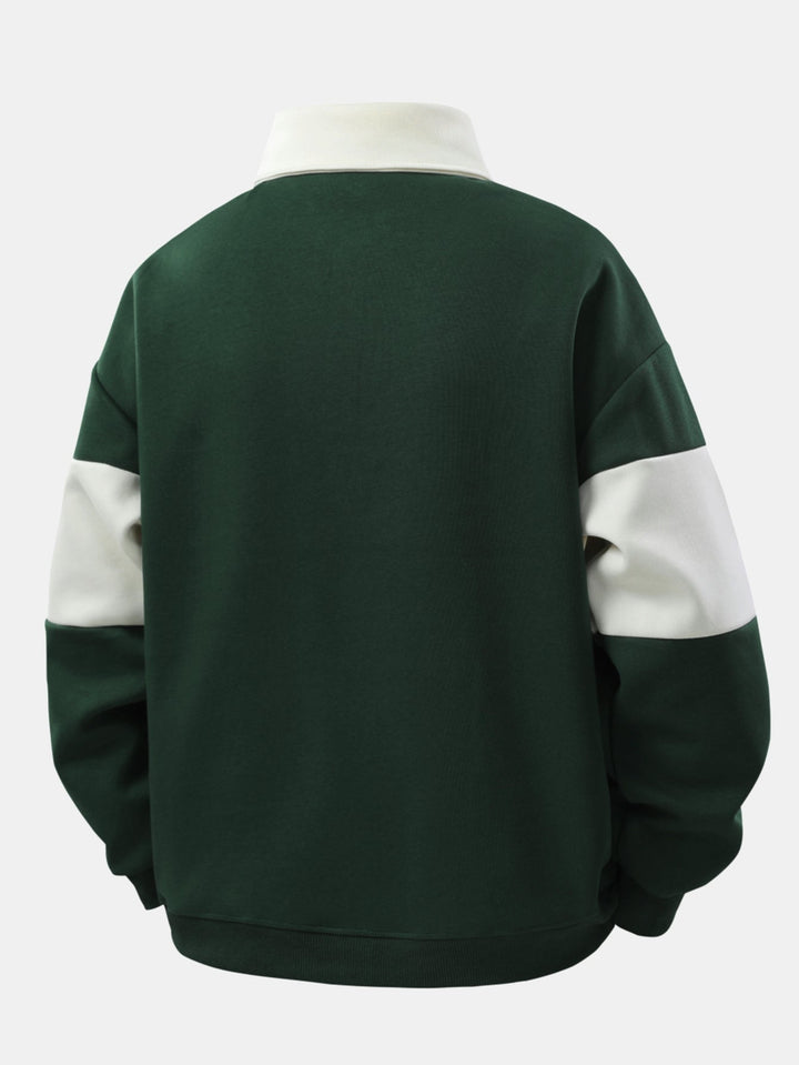Jefro - Colorblock Sweatshirt And Corduroy Pants