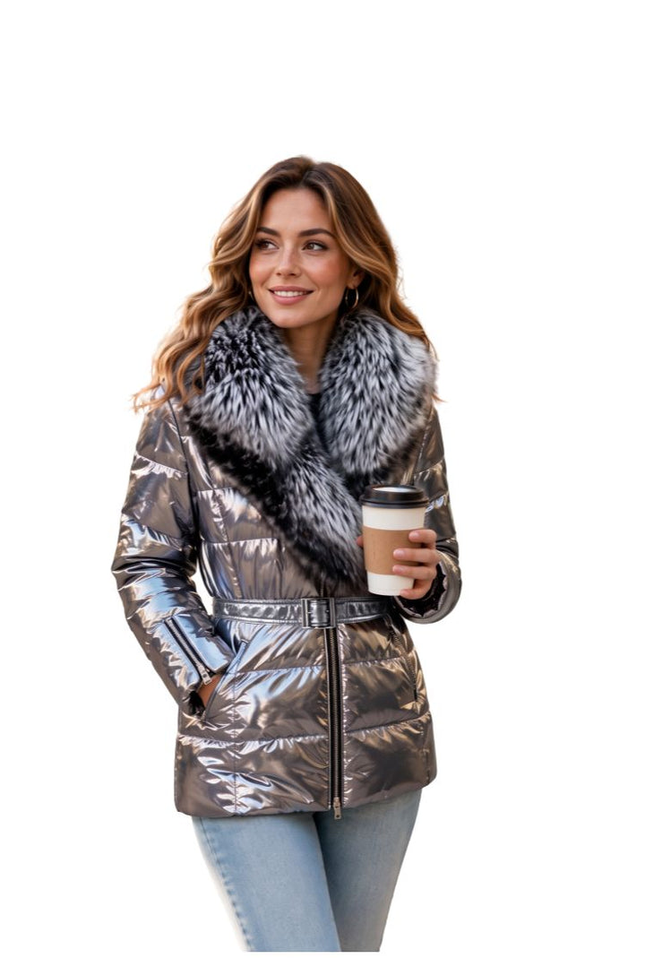 Lovetta - Padded Jacket with Faux Fur Collar