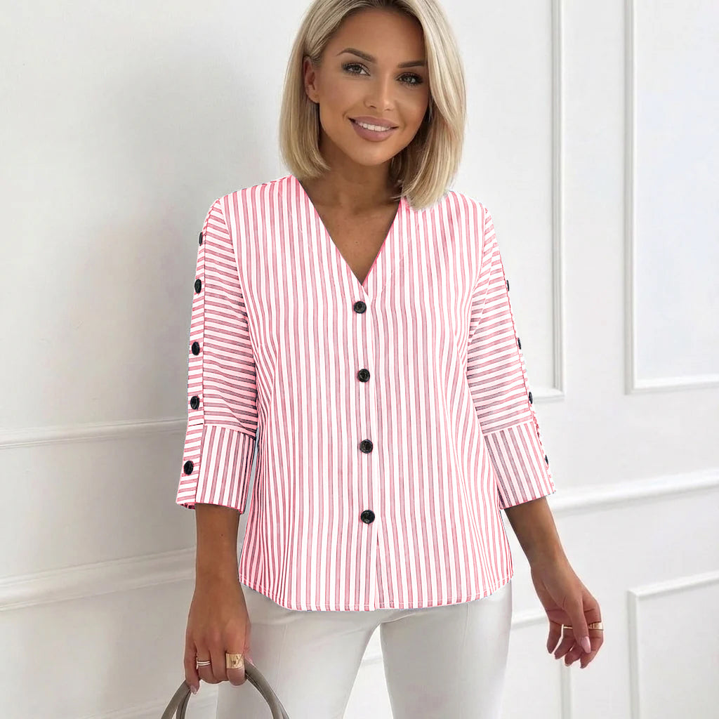 Eleesa - Comfortable Striped Blouse
