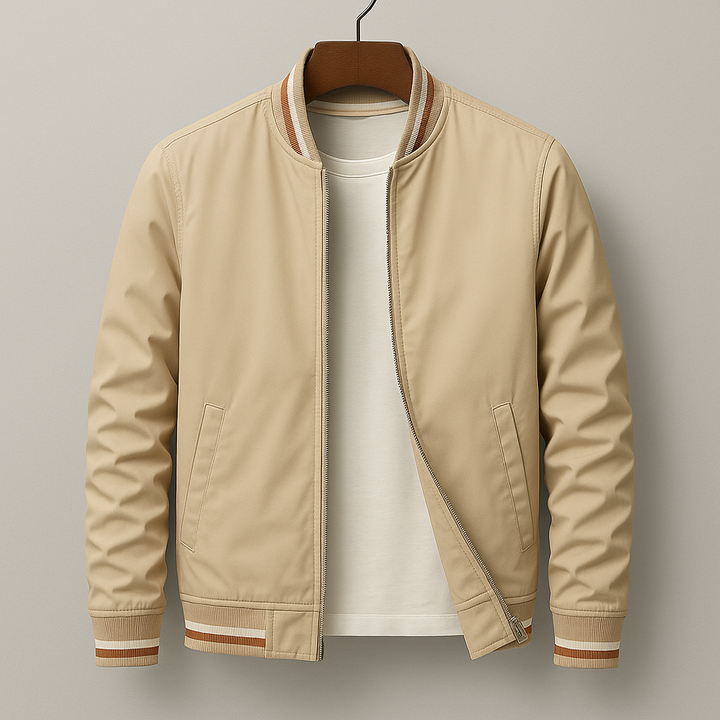 Gleb - Stylish Bomber Jacket with Stripe Details