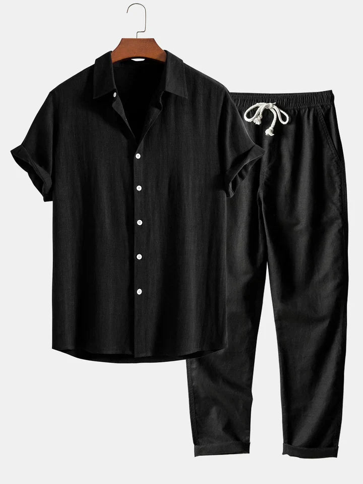 Booker - Linen Blend Shirt With Straight Trouser