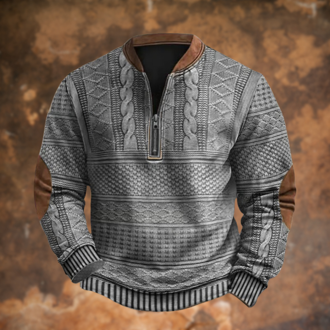 Tom - Elegant Long Sleeve Zip Up Sweater