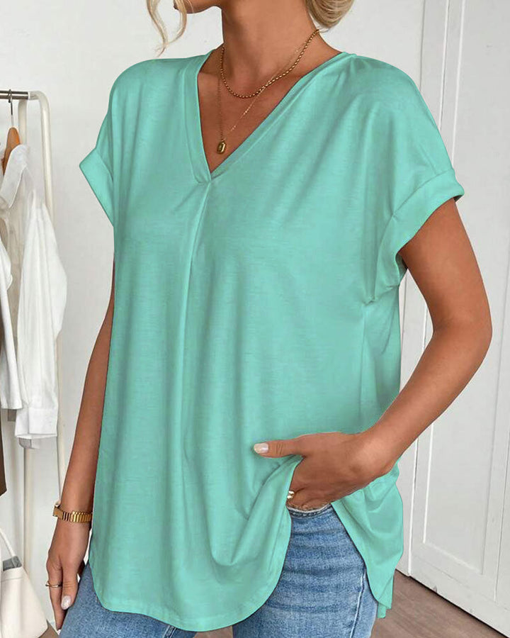 Enya - Short Sleeve T-Shirt with Plated Back