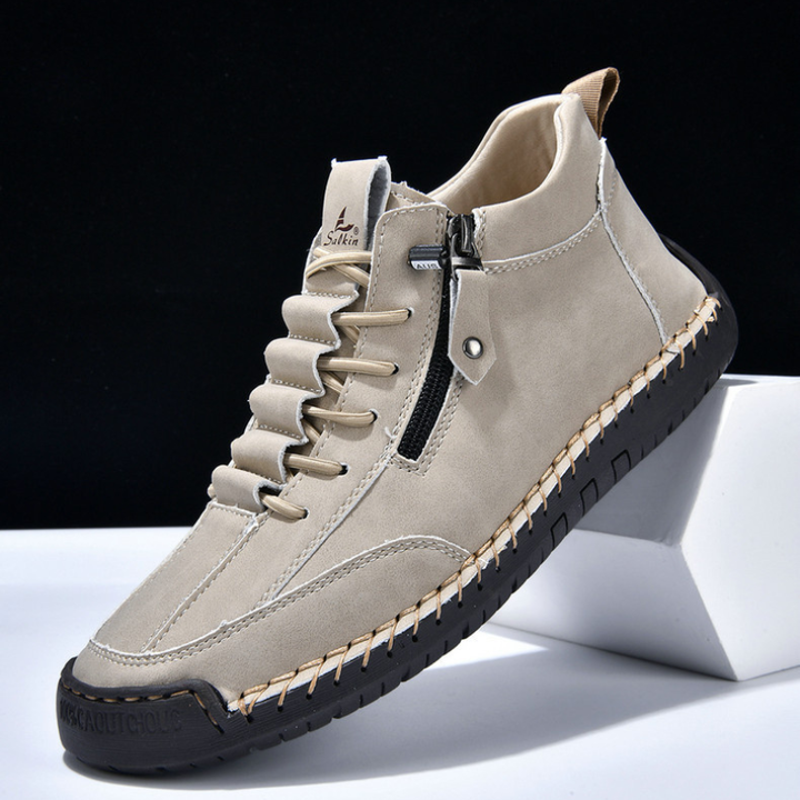 Yuval - Leather Sneakers With Side Zipper