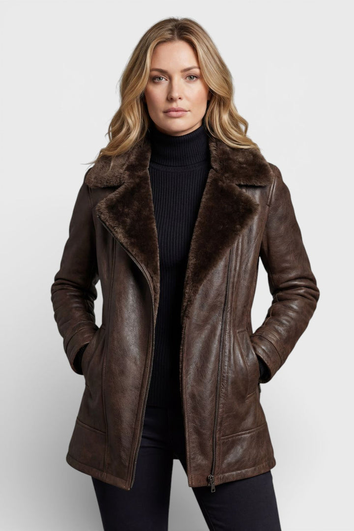 Mystara - Sheepskin Lined Leather Jacket