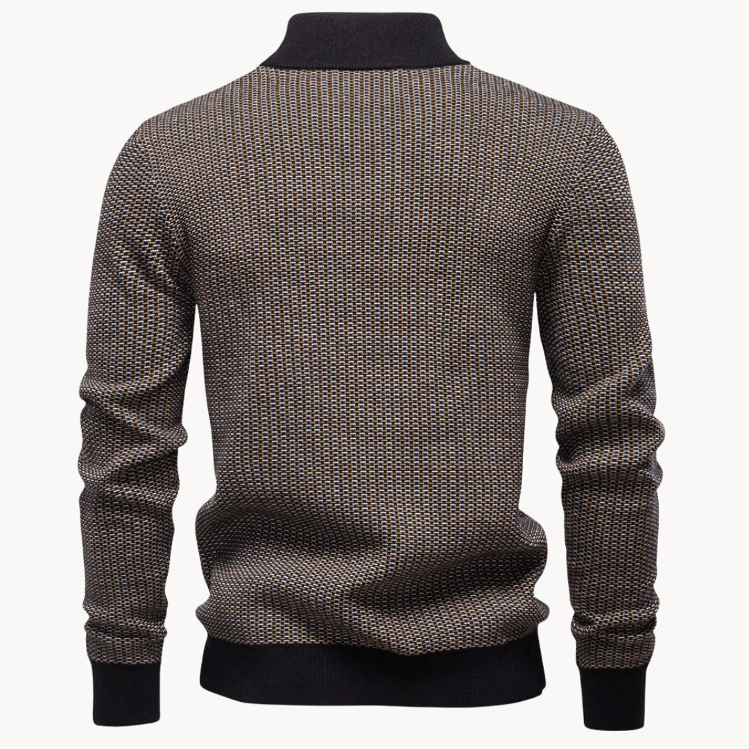 Yvesmund - Half-Zip Jacquard Knit Sweater