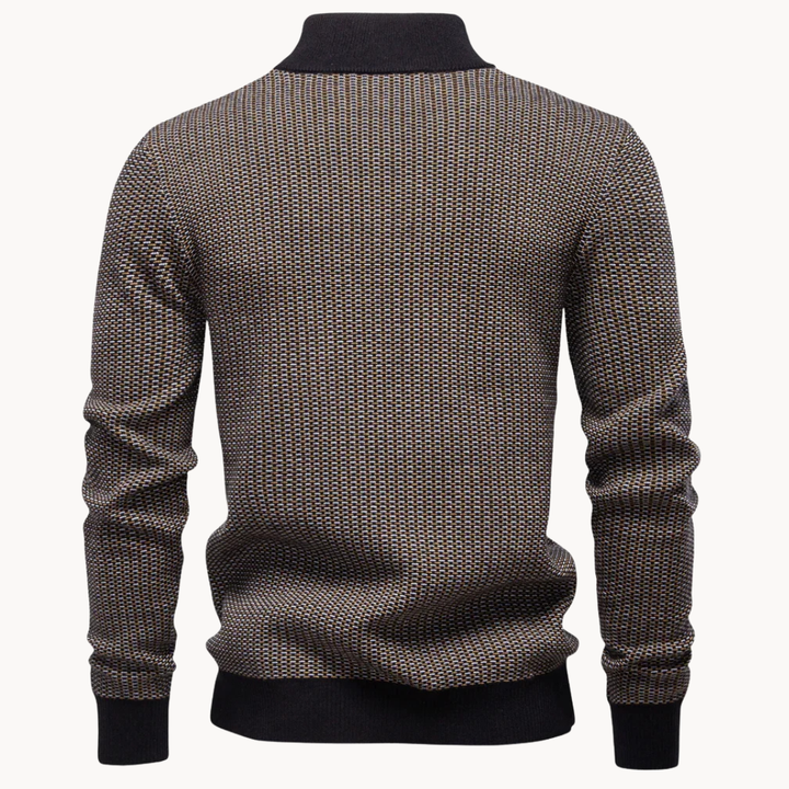 Yvesmund - Half-Zip Jacquard Knit Sweater