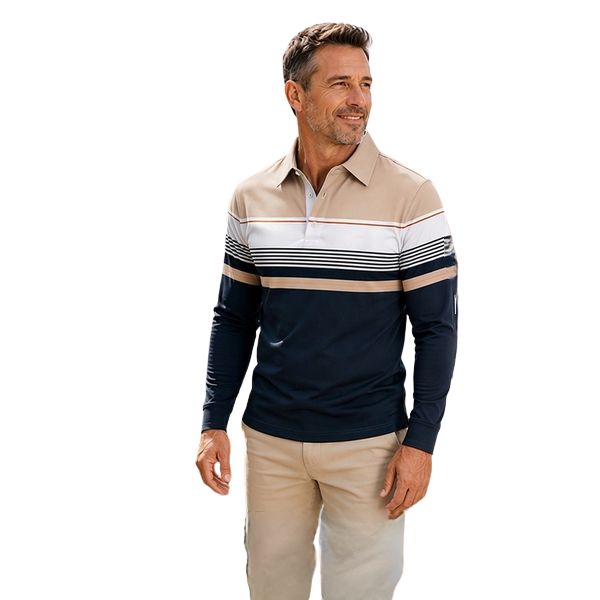 Mariuswin - Polo Shirt With Long Sleeves and Stripes