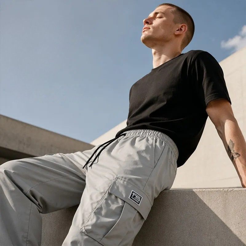 Zephyrtrace - Cargo Trousers With Drawstring Waist and Pockets