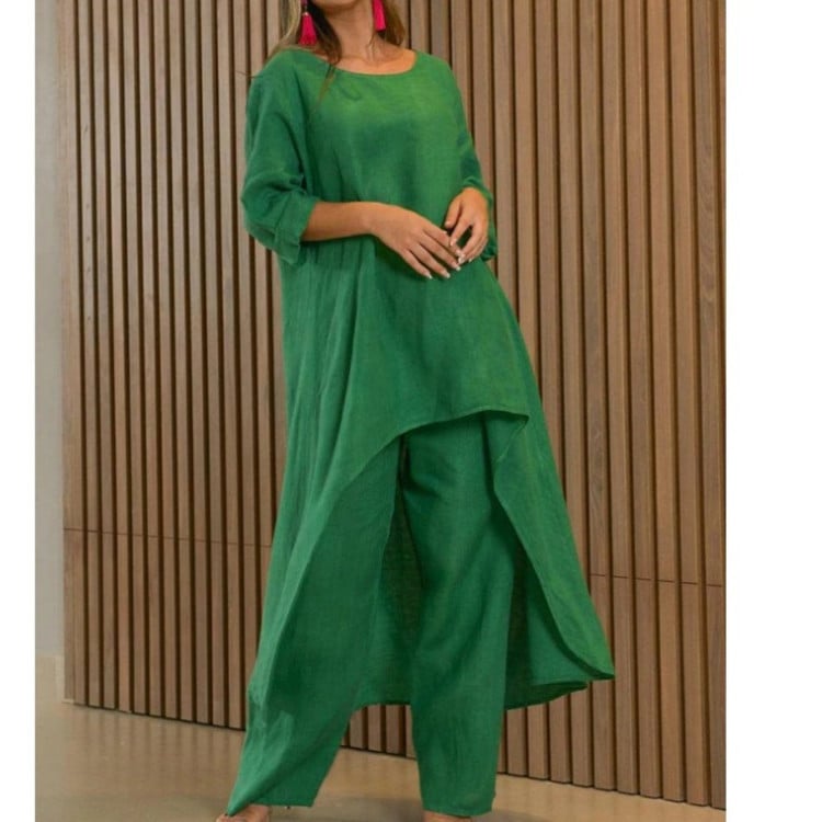 Liselotte - Fashionable Linen Casual Dress