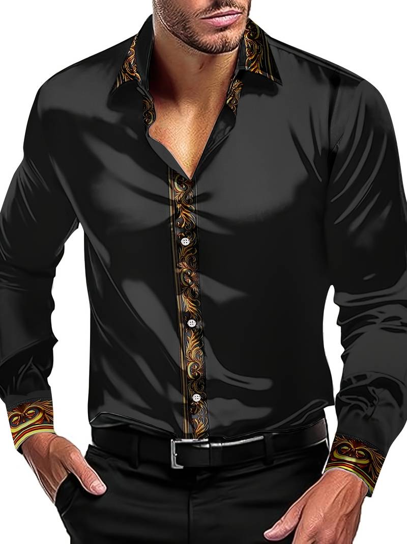 Vygantas - Elegant Patchwork Long Sleeve Shirt