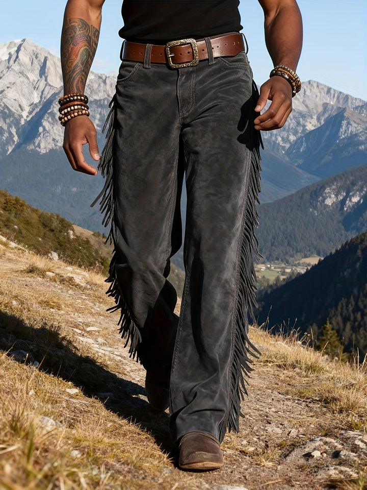 Altan - Casual Retro Western Fringe Trousers