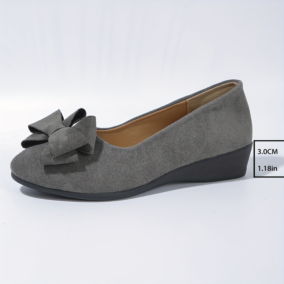 Camiiana - Breathable Non-slip Loafers With Bowtie