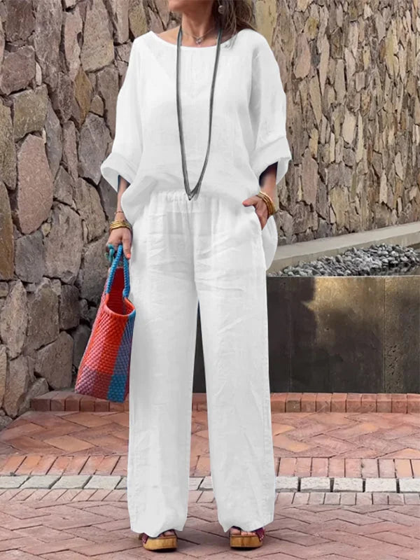 Raminta - Stylish Two-Piece Set Made Of Cotton And Linen