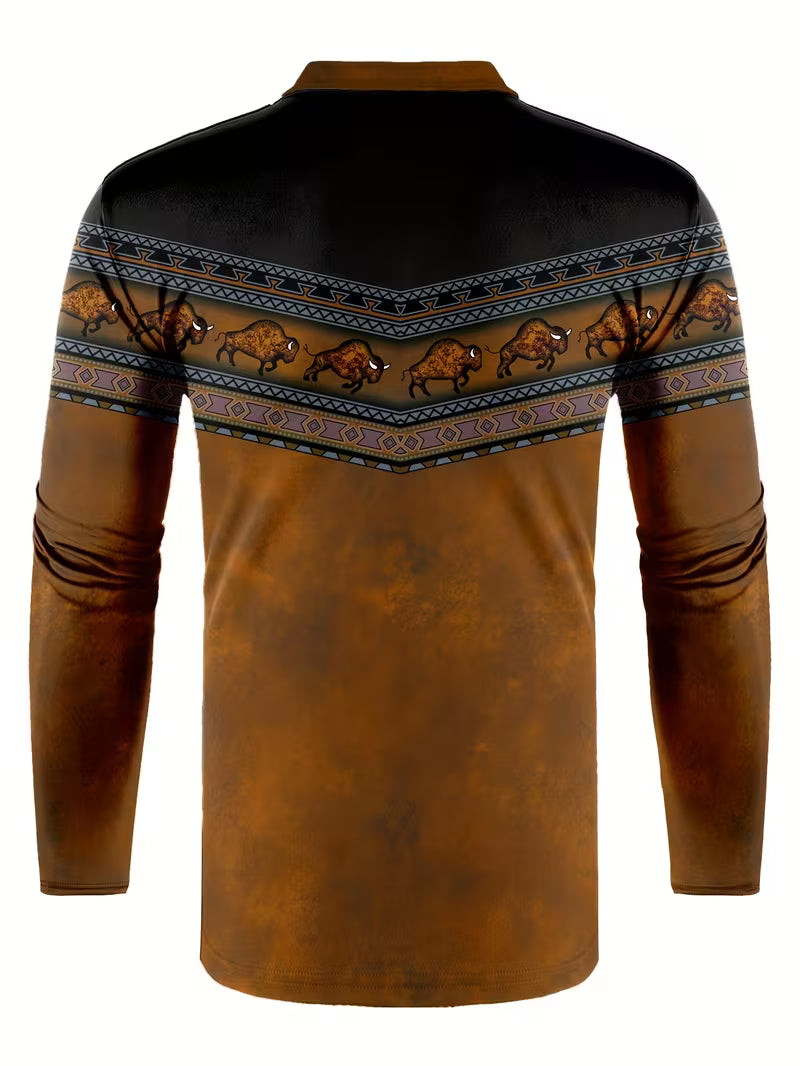 Tamas - Casual Vintage Color 3D Print Polo Shirt