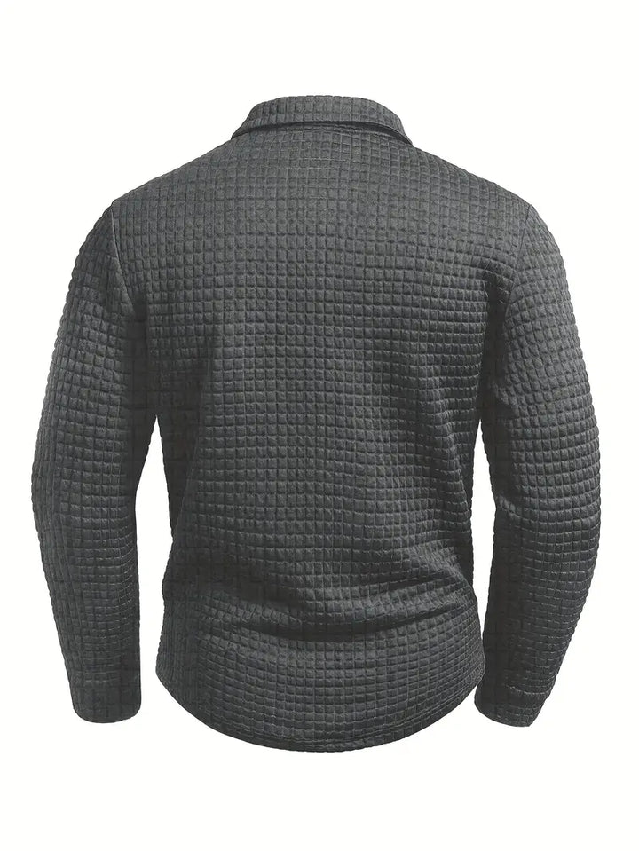 Hughes - Casual Thick Knit Button-Up Shirt