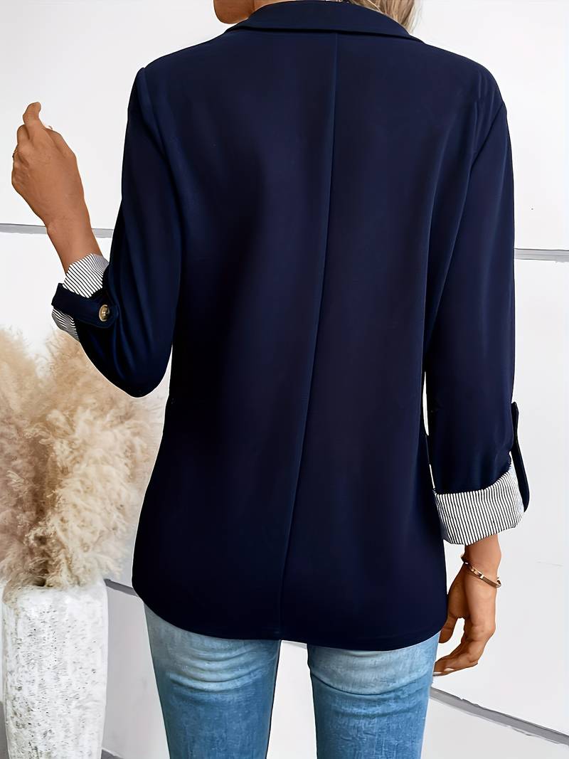 Galiah - Elegant Double Breasted Blazer With Lapel Collar