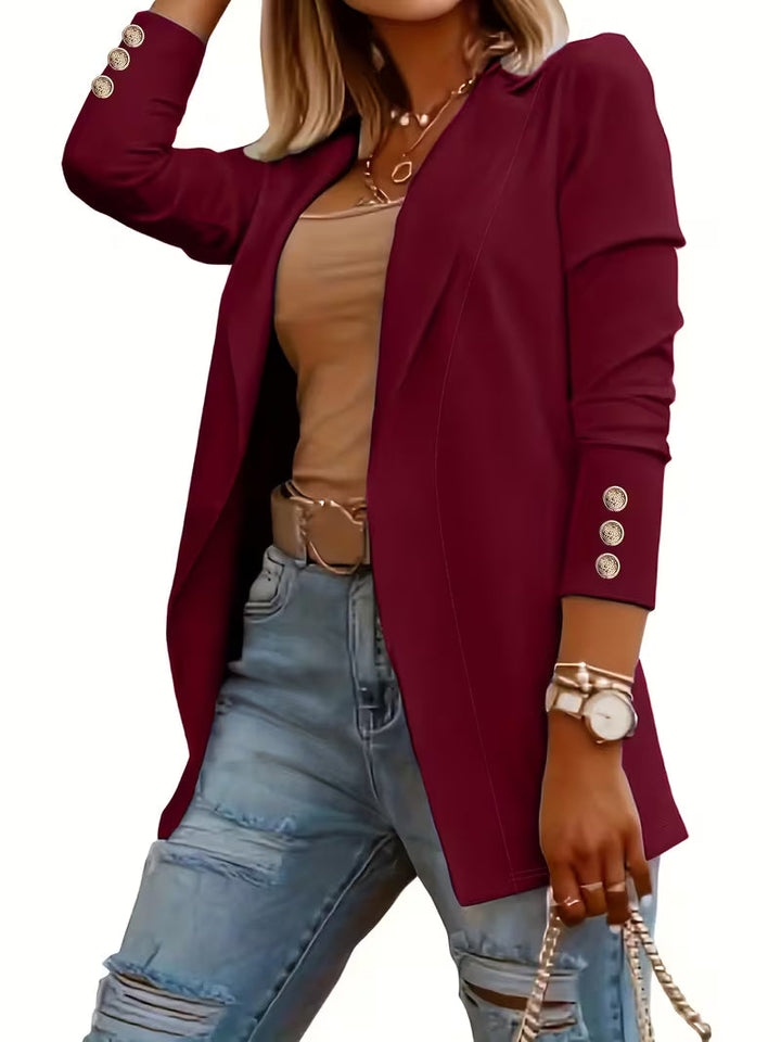 Tatjanita - Long sleeve Decorative Button Blazer