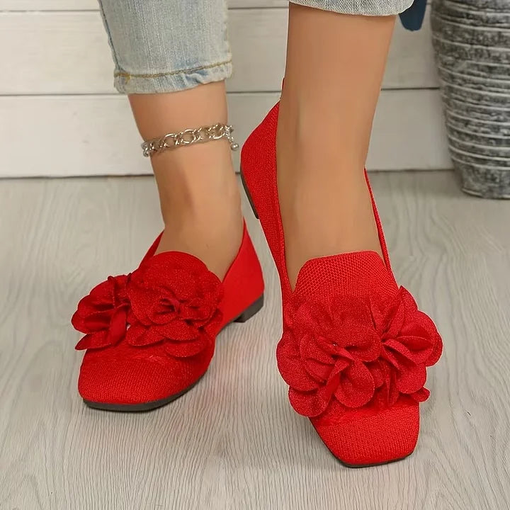 Catriona - Floral Mary Jane Flat Heels