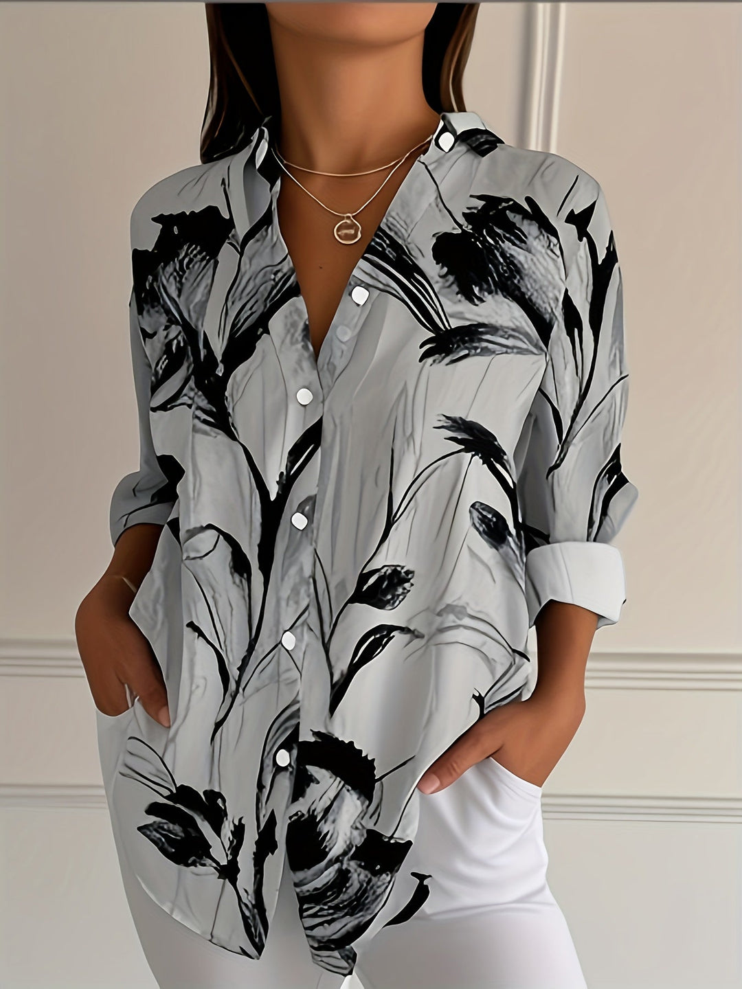 Ulka - Floral Print Long Sleeve Shirt
