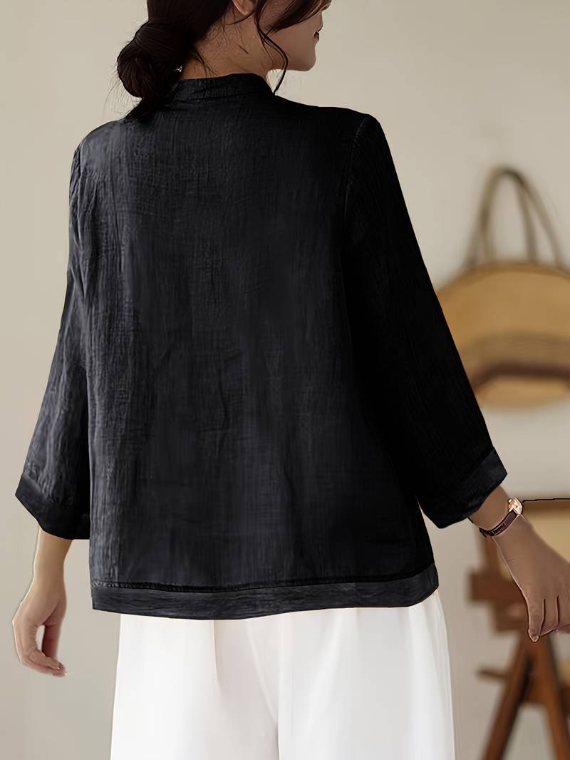 Sigal - Vintage Loose Fitting Shirt With Patchwork Design