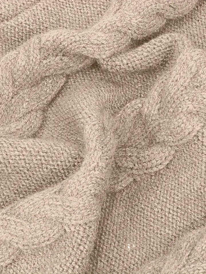Narda - Chunky Cable Knitted Turtleneck Dress