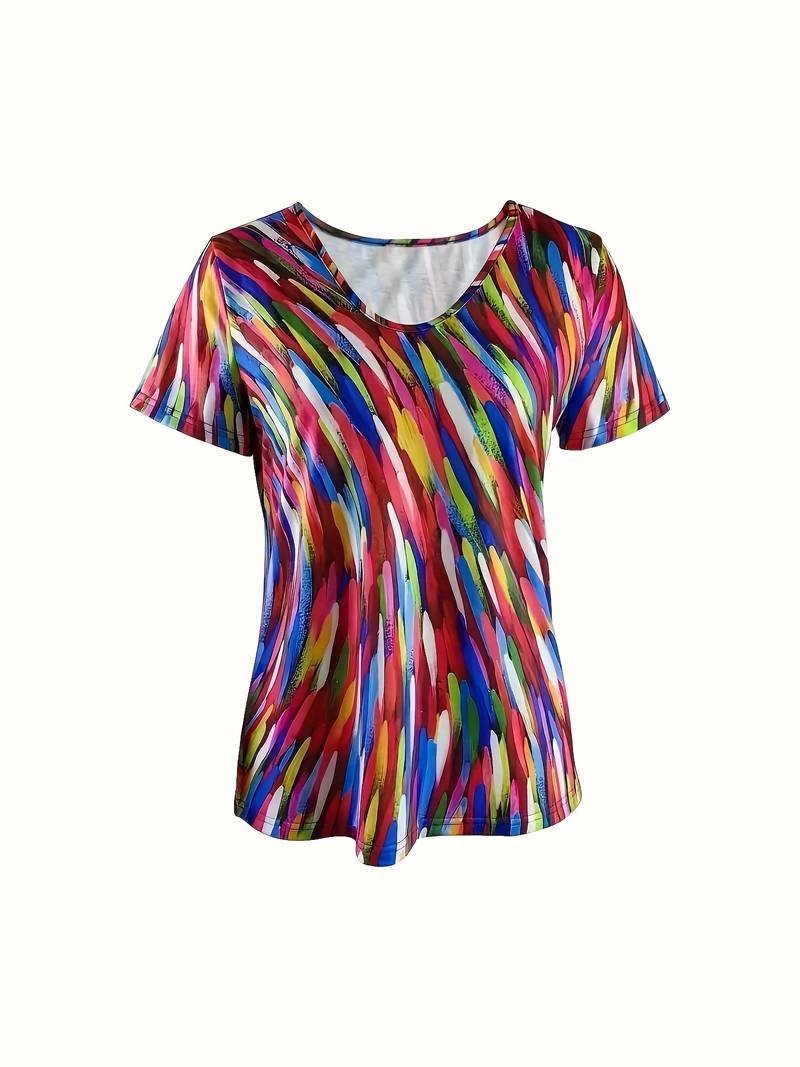 Vidumini - Rainbow Short Sleeve Summer Top