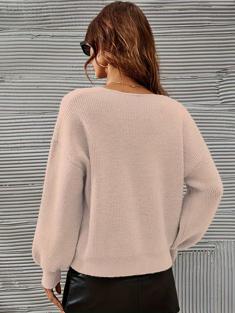 Irmelin - V-Neck Drop Shoulder Sweater