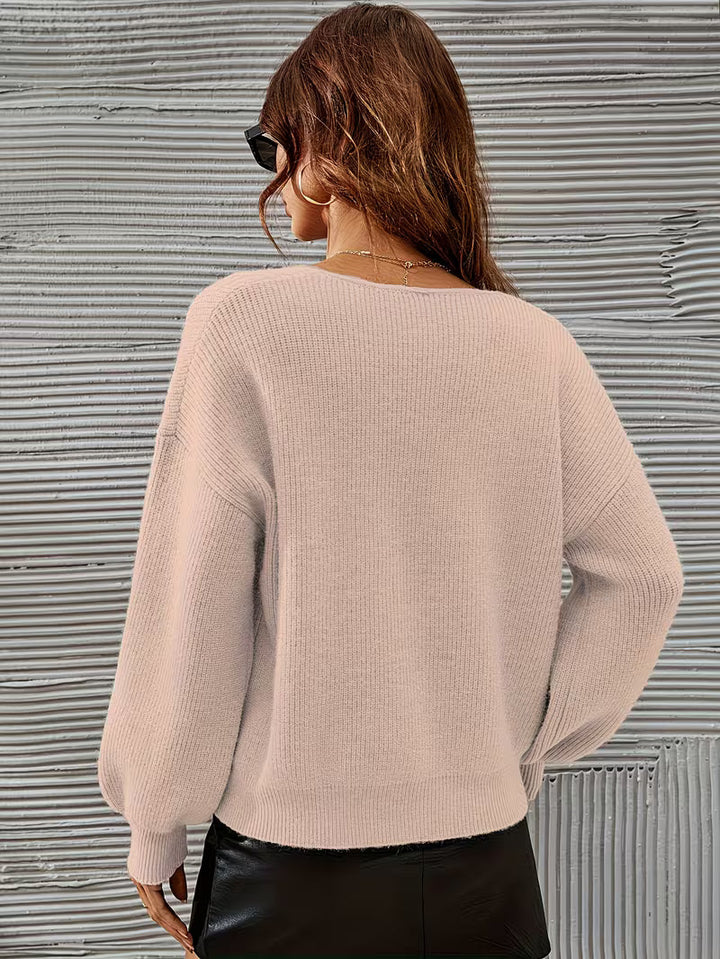 Irmelin - V-Neck Drop Shoulder Sweater