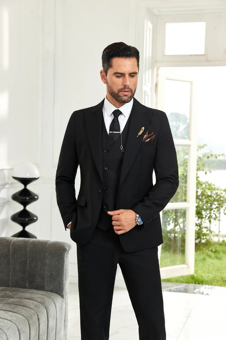 Gremist - Peak Lapel Slim Fit 3 Piece Suits