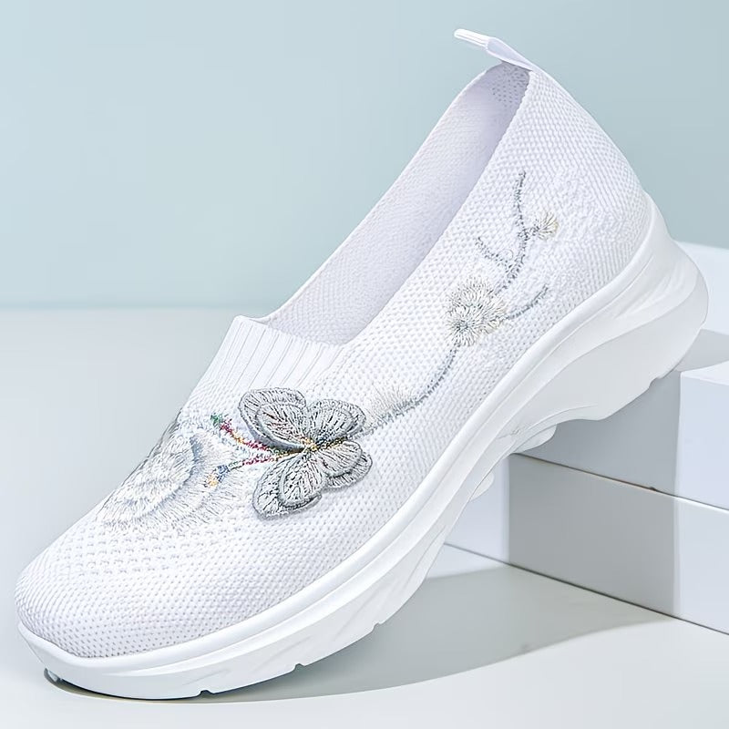 Leetha - Butterfly Embroidered Loafers