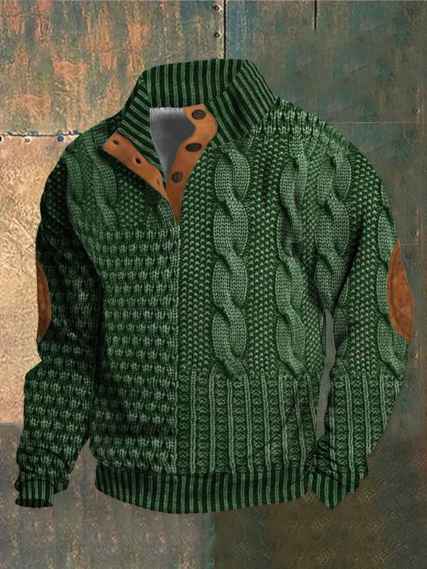 Gwydion - Cable Knit Patchwork Sweater