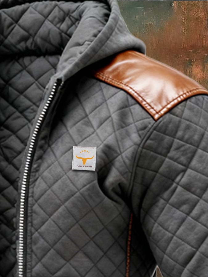 Ayrton - Leather Jacket with Insulation and Zipper