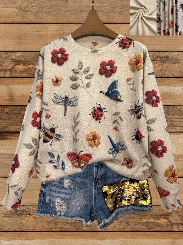 Dorenda - Casual Long Sleeve Knitted Sweater