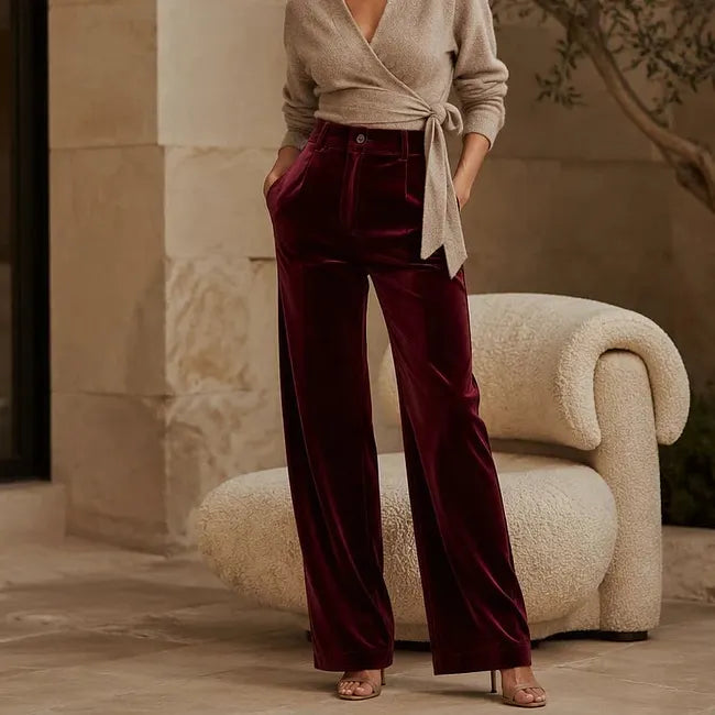 Vikta - High Waist Wide Leg Trouser