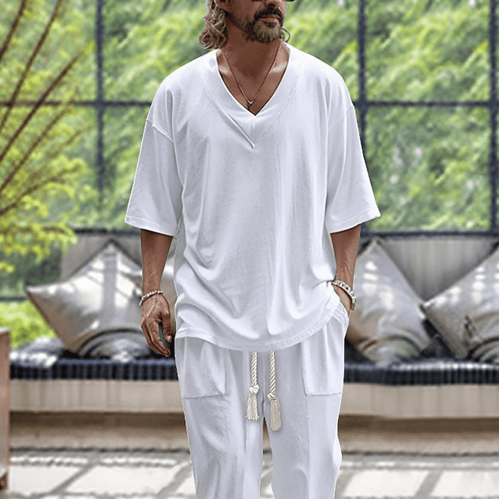 Meletios - Short Sleeve Two Piece Set