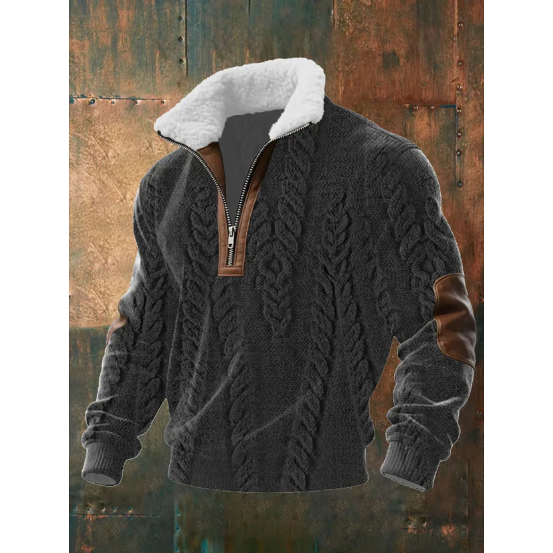 Ibrahima - Fleece Turtleneck Sweater With Zipper