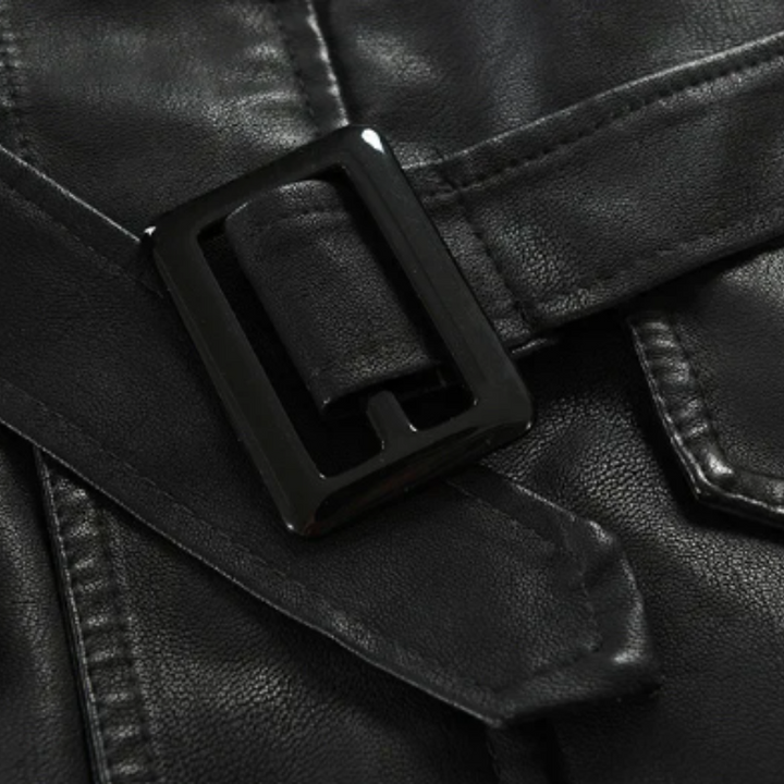 Zacharias - Elegant Long Leather Biker Jacket