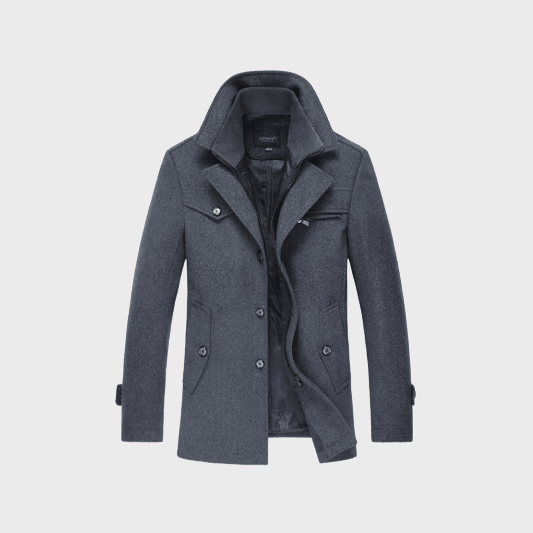 Sabron - Quilted Wool Coat With Zip Front – Morin-Ottawa